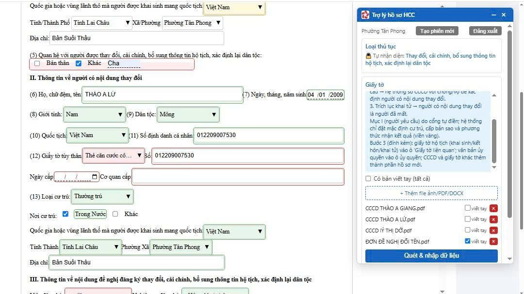 Trợ lý tự động điền tờ khai trên Cổng Dịch vụ công